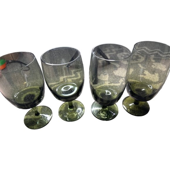 Gorham Dining Gorham Crystal Accent Green Pattern 4 Glasses Poshmark